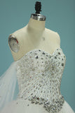 Gorgeous Wedding Dresses Sweetheart With Applique And Beads Chapel Train (Ivory