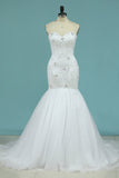 Full Beaded Bodice Wedding Dress Sweetheart With Tulle Skirt Lace