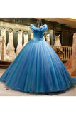 Off The Shoulder Ball Gown Tulle Quinceanera Dresses Sweep