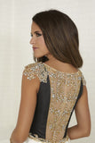 New Arrival A Line V Neck Satin With Beads Prom