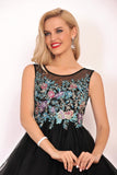 Homecoming Dresses A-Line Scoop Short/Mini Tulle With