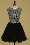 Scoop Beaded Bodice Homecoming Dresses