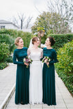 Bridesmaid Dresses Scoop Long Sleeves Spandex A