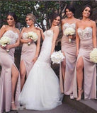 Mermaid Sweetheart Blush Bridesmaid Dresses with Lace, Wedding Party STA20465