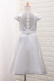 New Arrival Scoop A Line Flower Girl Dresses Satin With