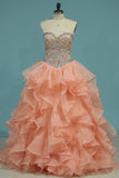 Quinceanera Dresses Sweetheart Ball Gown With Beads And