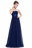 Chiffon Sweetheart Neck A Line Sleeveless Wedding Bridesmaid Long Evening Festive Party