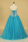 Ball Gown Sweetheart Beaded Bodice Quinceanera Dresses Tulle Floor Length