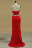 Sheath Prom Dresses Sweetheart Beaded Waistline Spandex