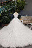 Hot Selling Wedding Dresses Tulle Lace Up With Appliques And Rhinestones Ball