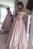 New Arrival Off The Shoulder Prom Dresses A Line Satin With