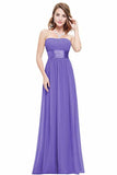 Chiffon Sweetheart Neck A Line Sleeveless Wedding Bridesmaid Long Evening Festive Party