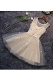 Homecoming Dresses A Line Scoop Tulle With Handmade