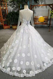 New Arrival Tulle Lace Up Wedding Dresses With Appliques And Sequins A-Line Long