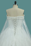 New Arrival Bling Wedding Dresses Off The Shoulder A Line Tulle Lace