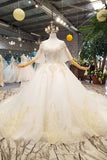 Ball Gown Wedding Dresses Off-The-Shoulder Floor-Length Lace Up