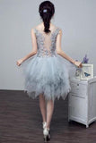 See-Through Homecoming Dresses A Line Scoop Tulle