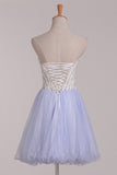 Sweetheart Beaded Bodice Homecoming Dresses A Line