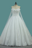 New Arrival Bling Wedding Dresses Off The Shoulder A Line Tulle Lace