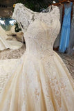 Ball Gown Wedding Dresses Royal Train Bateau Top Quality