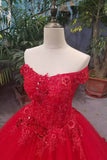 New Arrival Tulle Bright Red Wedding Dresses Lace Up Floor Length With