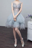 See-Through Homecoming Dresses A Line Scoop Tulle