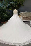 New Arrival Cheap Price Tulle Wedding Dresses Lace Up With Appliques And Crystals 3/4