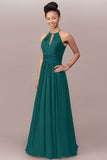 Chiffon Bridesmaid Dresses Scoop With Ruffles Floor