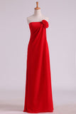 New Arrival Bridemaid Dress Strapless Chiffon With Ruffles Floor Length