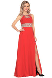 New Arrival Scoop Prom Dresses A Line Chiffon With Beads