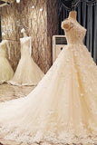 Hot Selling Wedding Dresses Tulle Lace Up With Beads And Handmade Flowers New