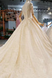 Lace Wedding Dresses Scoop Cap Sleeves Lace Up Back Royal