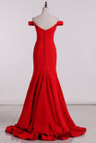 Mermaid New Arrival Off The Shoulder Satin Evening Dresses Zipper