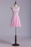 Straps A-Line/Princess Homecoming Dresses Chiffon With