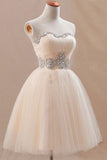 Homecoming Dresses A Line Sweetheart Tulle With Beading