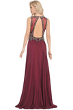 New Arrival Scoop Open Back Prom Dresses With