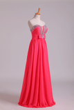 Prom Dresses Sweetheart A Line Chiffon With Ruffles Floor