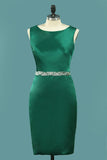 New Arrival Satin Sheath Scoop Cocktail Dresses Knee