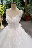 Fantastic Wedding Dresses Floor Length Lace Up Straps With Appliques And