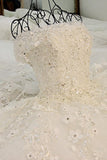 New Arrival Luxury Floral Wedding Dresses A-Line Court Train Tulle With Beads And Bow