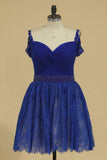 Straps A Line Homecoming Dresses Lace With