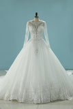 Gorgeous Scoop Wedding Dresses Glitter Tulle With Beading Zipper Back Long