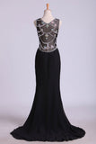 New Arrival Prom Dresses Scoop Neckline Sheath Chiffon