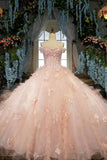 Fantastic Pink Wedding Dresses Lace Up With Beads And Handmade Flowers Ball