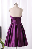 Bridesmaid Dress A Line Sweetheart Satin With Ruffles