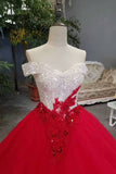 New Arrival Off The Shoulder Lace Up Red Wedding Dresses/Quinceanera Dresses