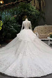 New Arrival Marvelous Wedding Dresses Ball Gown Scoop Neck Tulle Zipper Up With Beads And