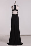 New Arrival Spaghetti Straps Open Back Spandex Mermaid Evening