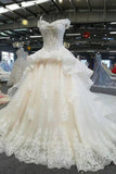 Luxury Wedding Dresses A-Line Long Train Off The Shoulder