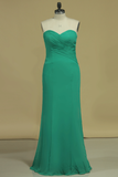 Sweetheart Sheath Bridesmaid Dress With Ruffles